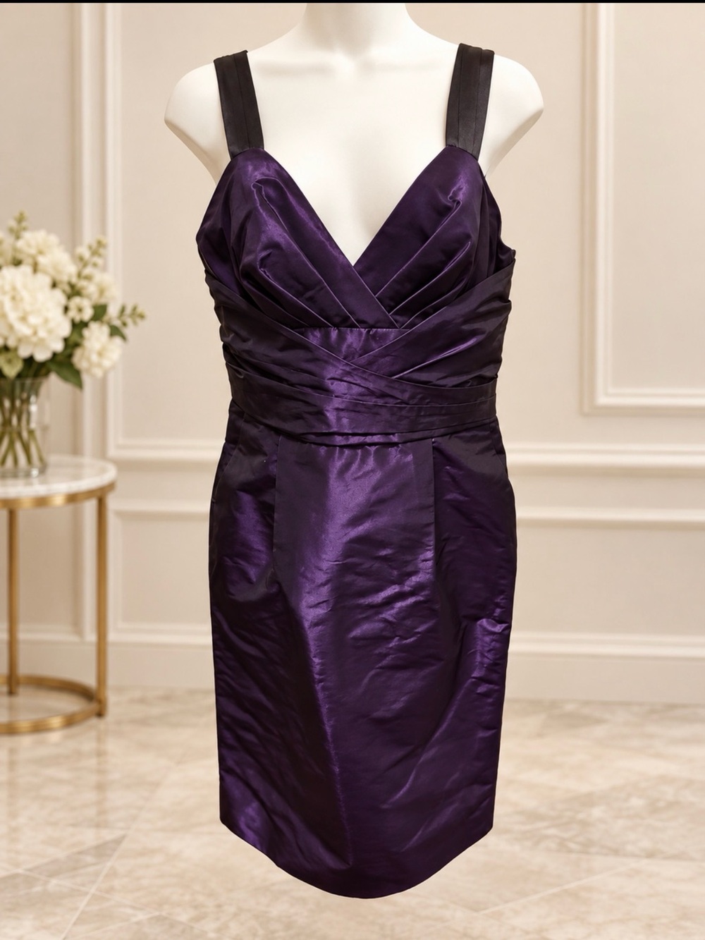 Banana Republic Purple and Black Mini taffeta Dress